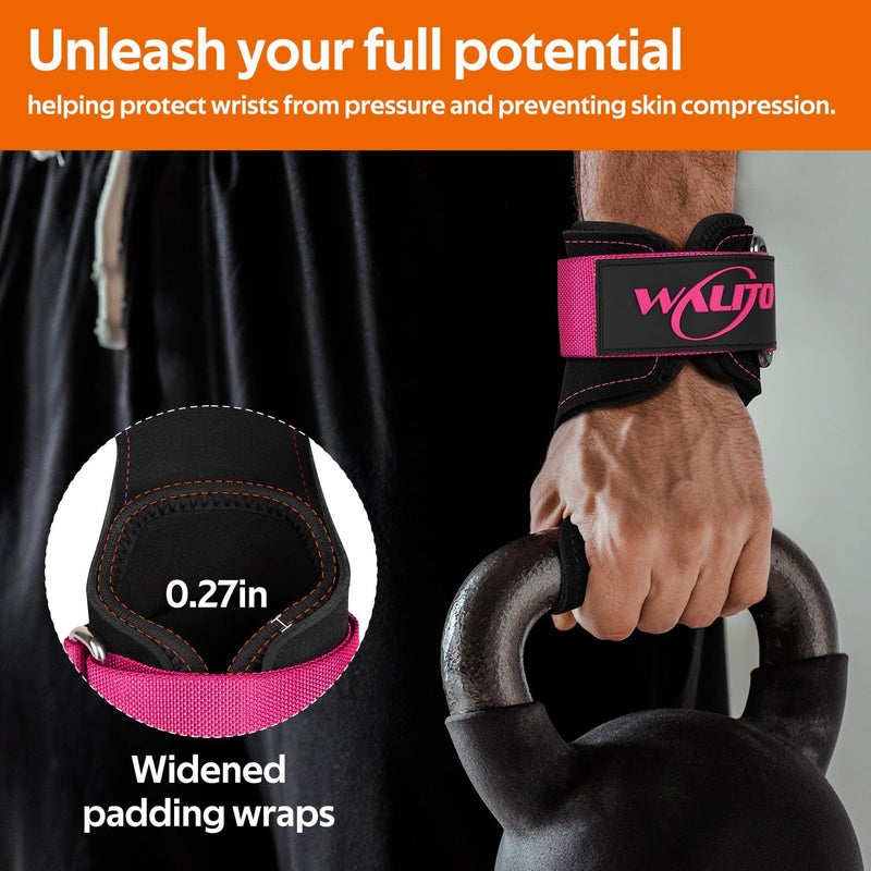 WALITO Weight Lifting Wrist Strap, Double Leather Weightlifting Wrist Straps for Gym Strength Training, Neoprene Padded Wrist Wraps - for Men & Women (Pair) - Image 5